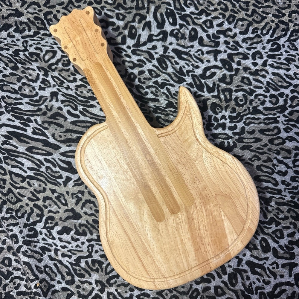 Wooden Charcuterie Board Guitar Shaped Cutting Board Serving Tray!
